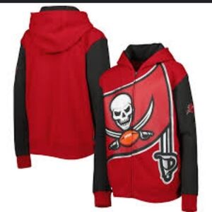 Tampa Bay Buccaneers Red/Black Poster Board Full-Zip Hoodie Size Medium 10/12